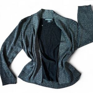 Covington Women's Sparkle Open-Front Cardigan - Metallic Charcoal Colors Quarter